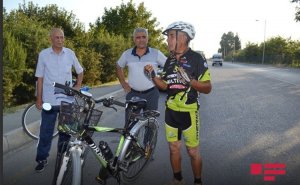 70 yaşlı azərbaycanlı velosipedçi 4 min km yol qət edib - FOTOLAR
