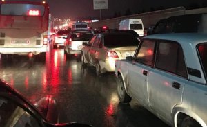 Bakı-Sumqayıt yolunda böyük tıxac yaranıb - FOTO