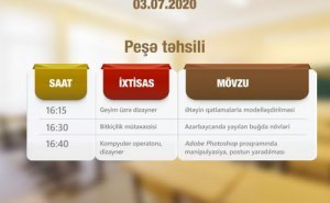 “Dərs vaxtı”nın sabaha olan cədvəli açıqlandı - Peşə təhsili