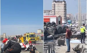 Bakı–Quba yolunda yük maşını avtomobilin üstünə  AŞDI