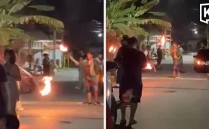 Gecə saatlarında yolu yandırdılar -  Turistlər saxlanıldı
