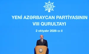 Prezident YAP-ın qurultayında çıxış edir - FOTO