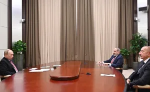 İlham Əliyev, Putin və Paşinyanın görüşü  OLDU