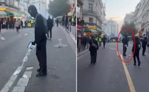 Mağazadan oğurladığı tozsoranla küçəni təmizlədi