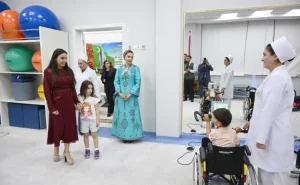 Leyla Əliyeva Arkadağda Uşaq Sağlamlığı və Reabilitasiya Mərkəzində -  FOTO